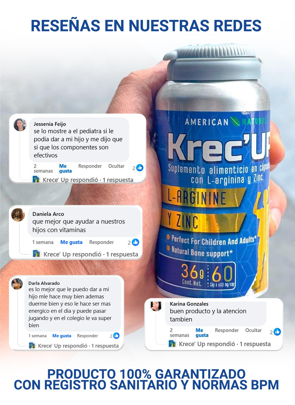 KREC UP | Crecimiento y Desarrollo - L-Arginina + Zinc